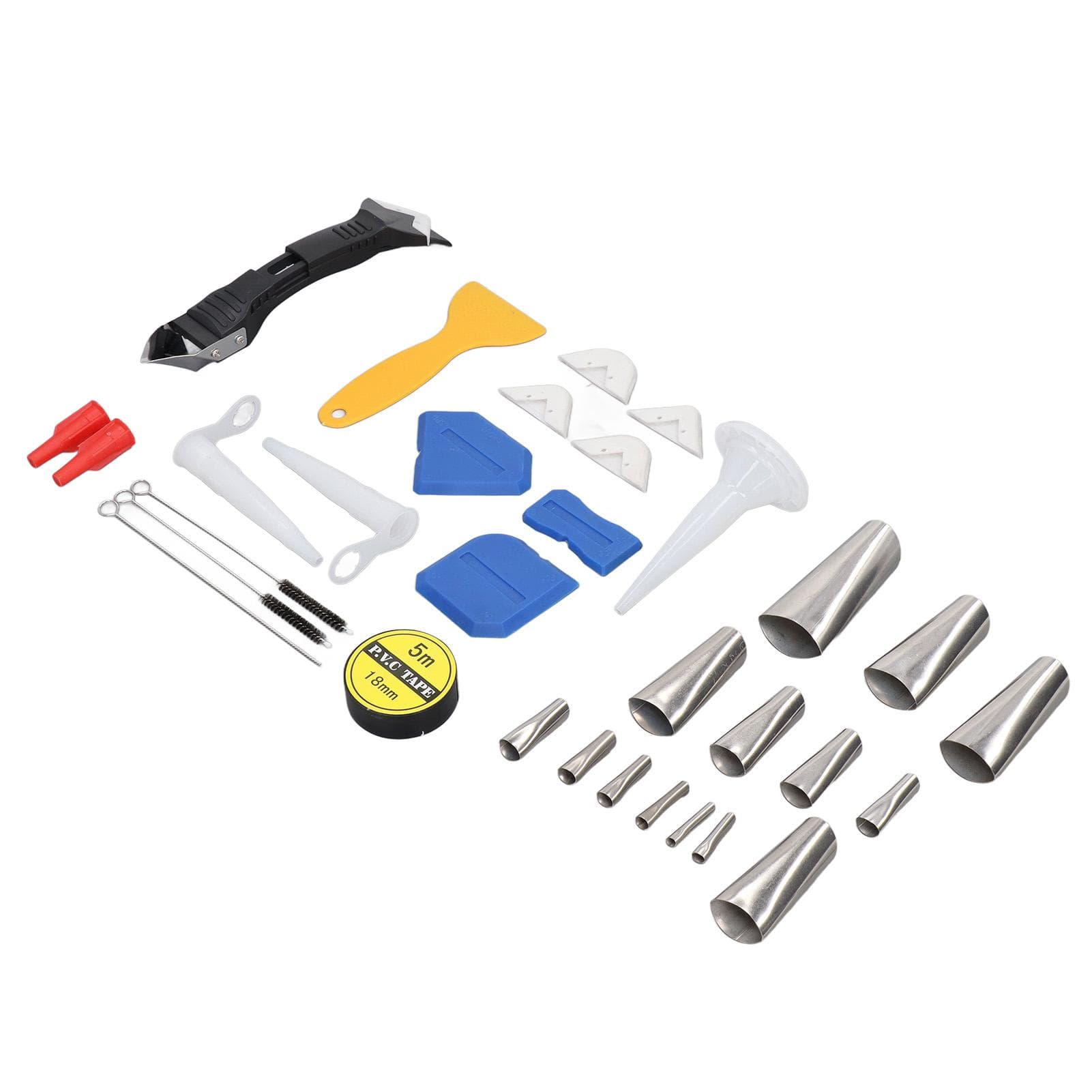 Caulking Finishing Tool Kit Stainless Steel Silicone Sealant Caulk Grout Remover Scraper