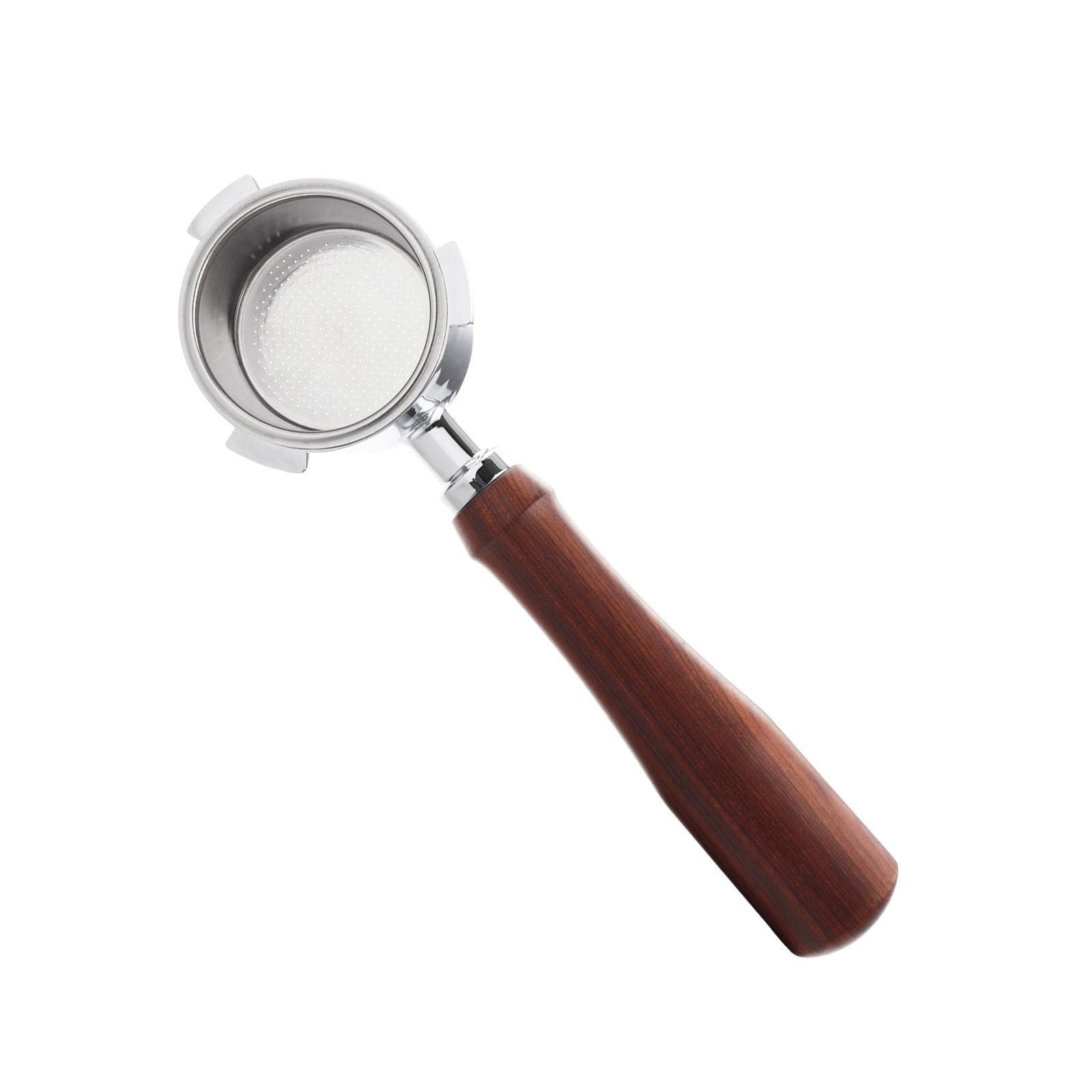 51mm Bottomless Portafilter with 3 Ears Stainless Steel Basket and Solid Wood Handle Portafilter