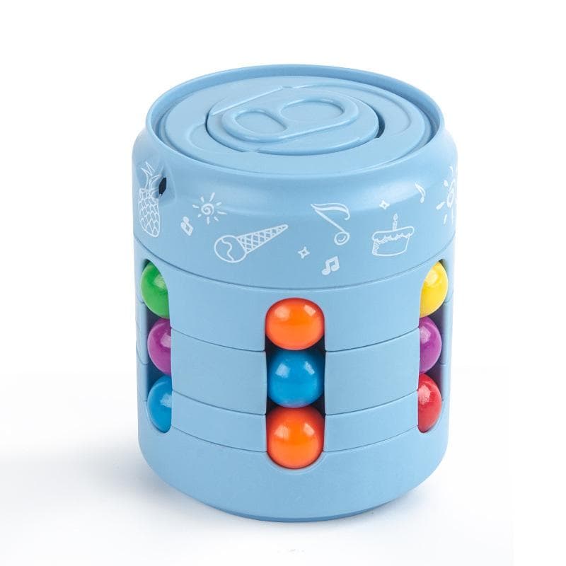 Magic Rotating Bean Puzzle Cube Game Kids Adults Fingertip Fidget Stress Relief Game Montessori Education Toys For Children Gift MYY 4.5*4.5*5.2cm OPP bags blue