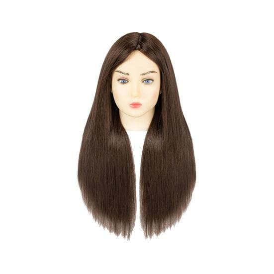 Mannequin Head with Real Hair Hairdresser Braiding Hair Styling Training Manikin Cosmetology Doll Head Brown Golden Long Hair Hairdressing Makeup