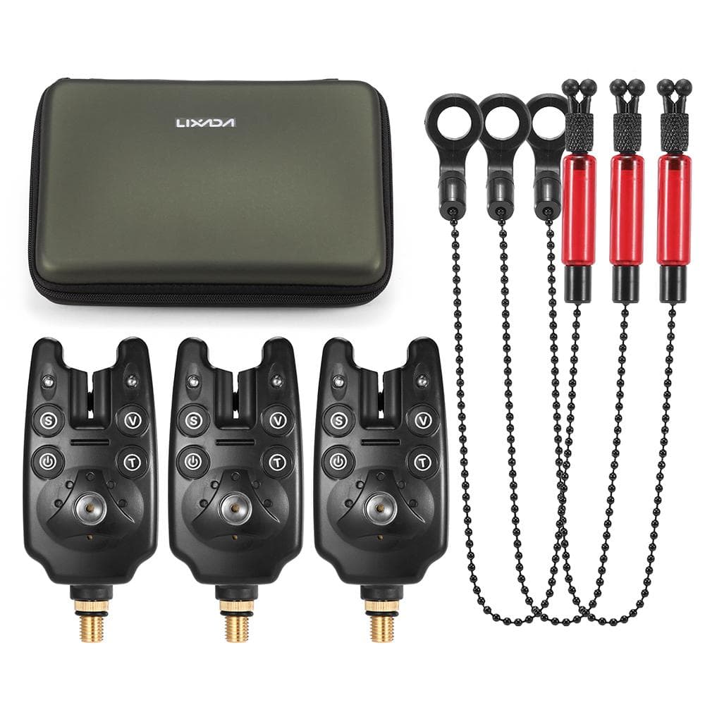 Fishing Bite Alarms Chain Alert Swinger Set Digital Fishing Alarm Kit LED Alarm Indicator Alert red