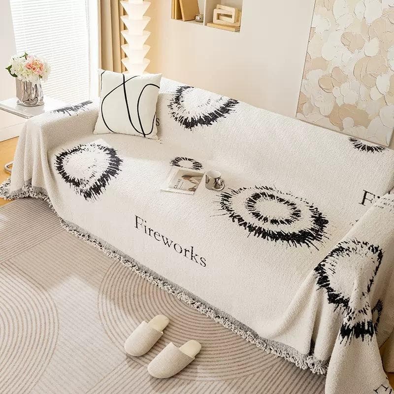 Sofa Towel Seat Cushion Double-sided Cover Blanket Multifunctional Anti Slip Full Package Jacquard Cover Dustproof Cloth Towel 180x130cm1pcs