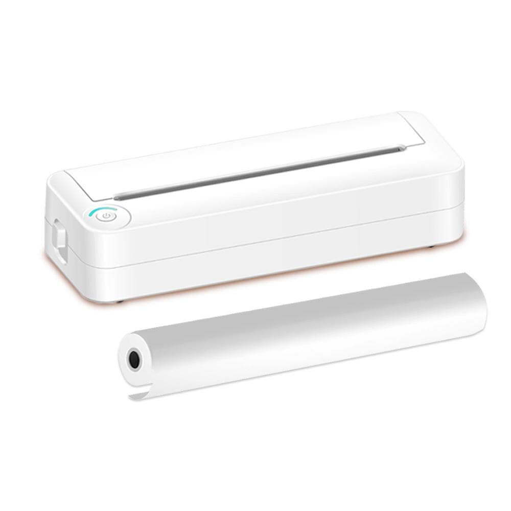 A4 Portable Paper Printer Thermal Printing Wireless BT Connect Compatible with iOS and Android white