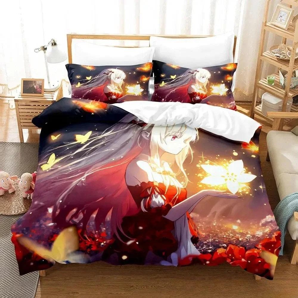 Home Living Luxury Angel Girl Bedding Set Single Twin Full Queen King Size Bed Set Adult Kid Bedroom Duvet cover Sets Anime Bed 70x133cm 2pcs