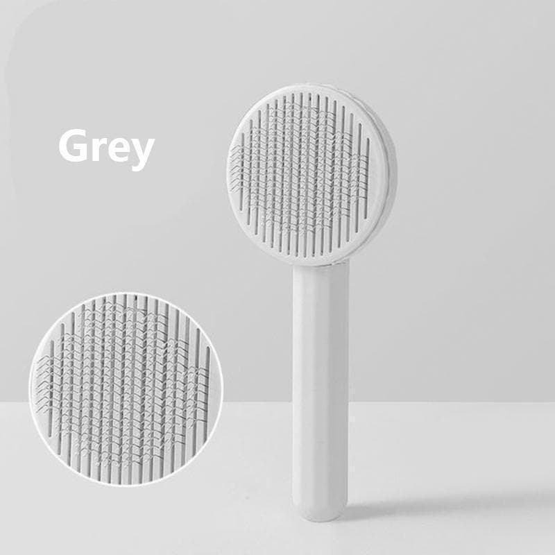 Pet Hair Removal Comb Cat Brush Self Cleaning Slicker Brush for Cats Dogs Hair Remover Scraper Pet Grooming Tool Cat Accessories grey