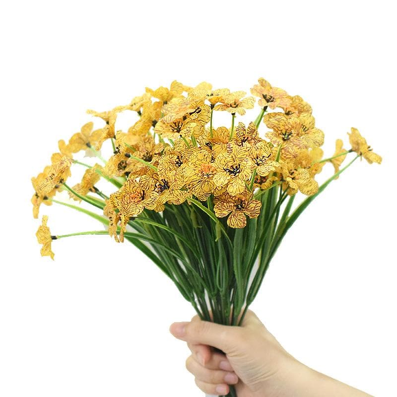 Outdoor Artificial Lavender Artificial Flower, UV Resistant Shrub Plant, Non Fading Artificial Plant Suspension yellow