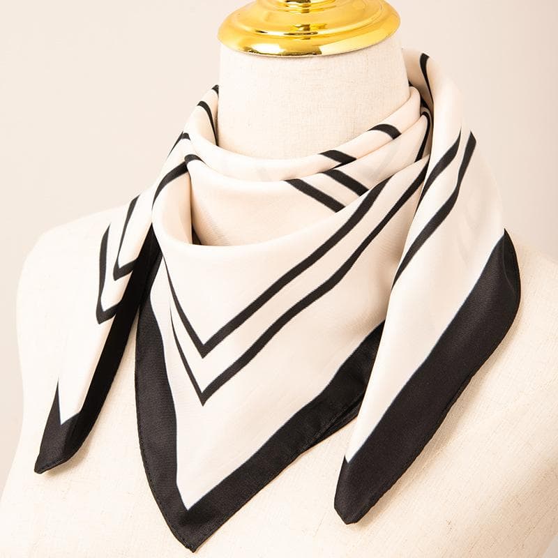 70 Square Scarves for Women, Fashionable Black Scarves, Sweet White Scarves, Printed Bags, Straps 70*70CM white