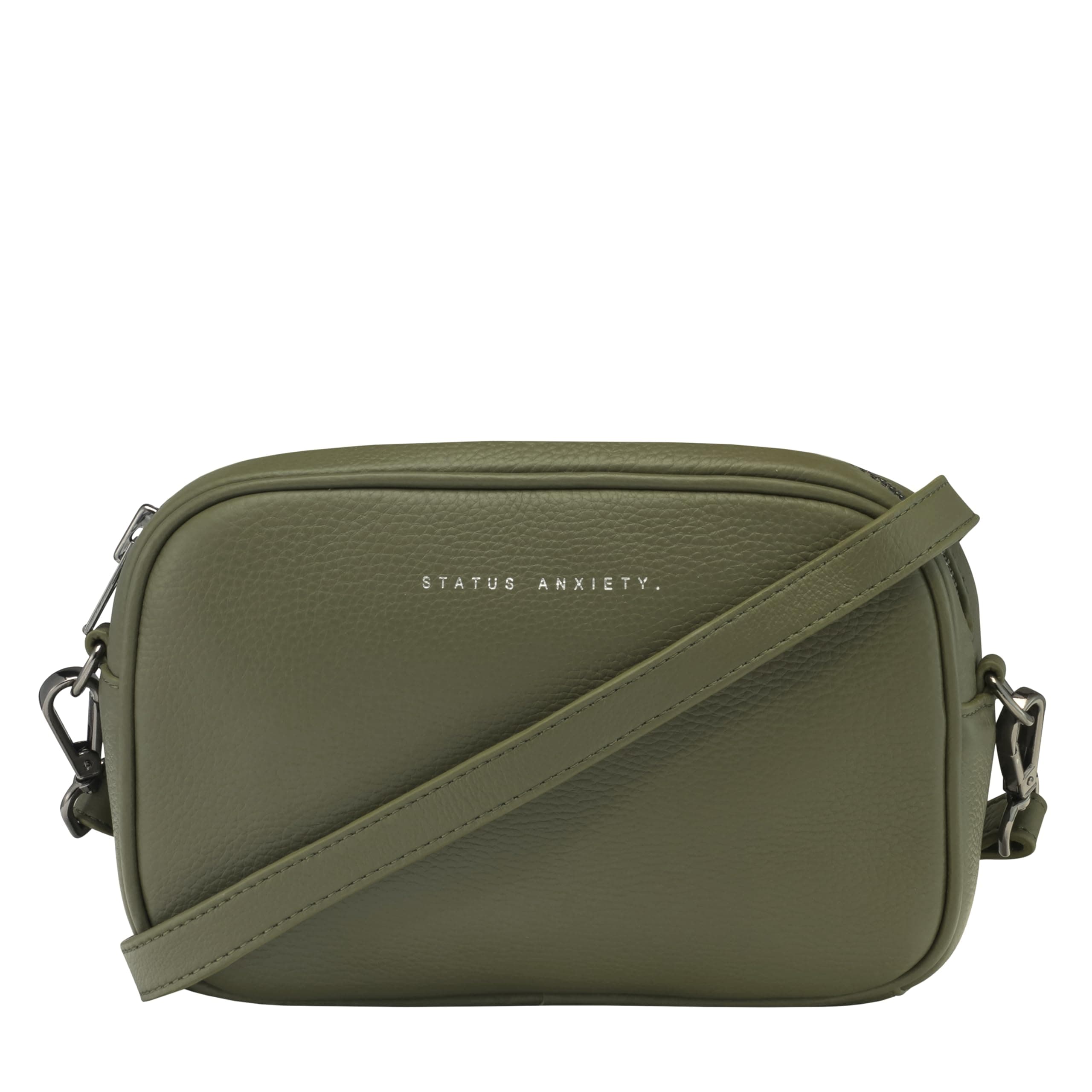 Status Anxiety PLUNDER Shoulder Crossbody Leather Bag with Made of Cowhide Korean Khaki Bag, Women's, Bag, Strap, Leather, Style,