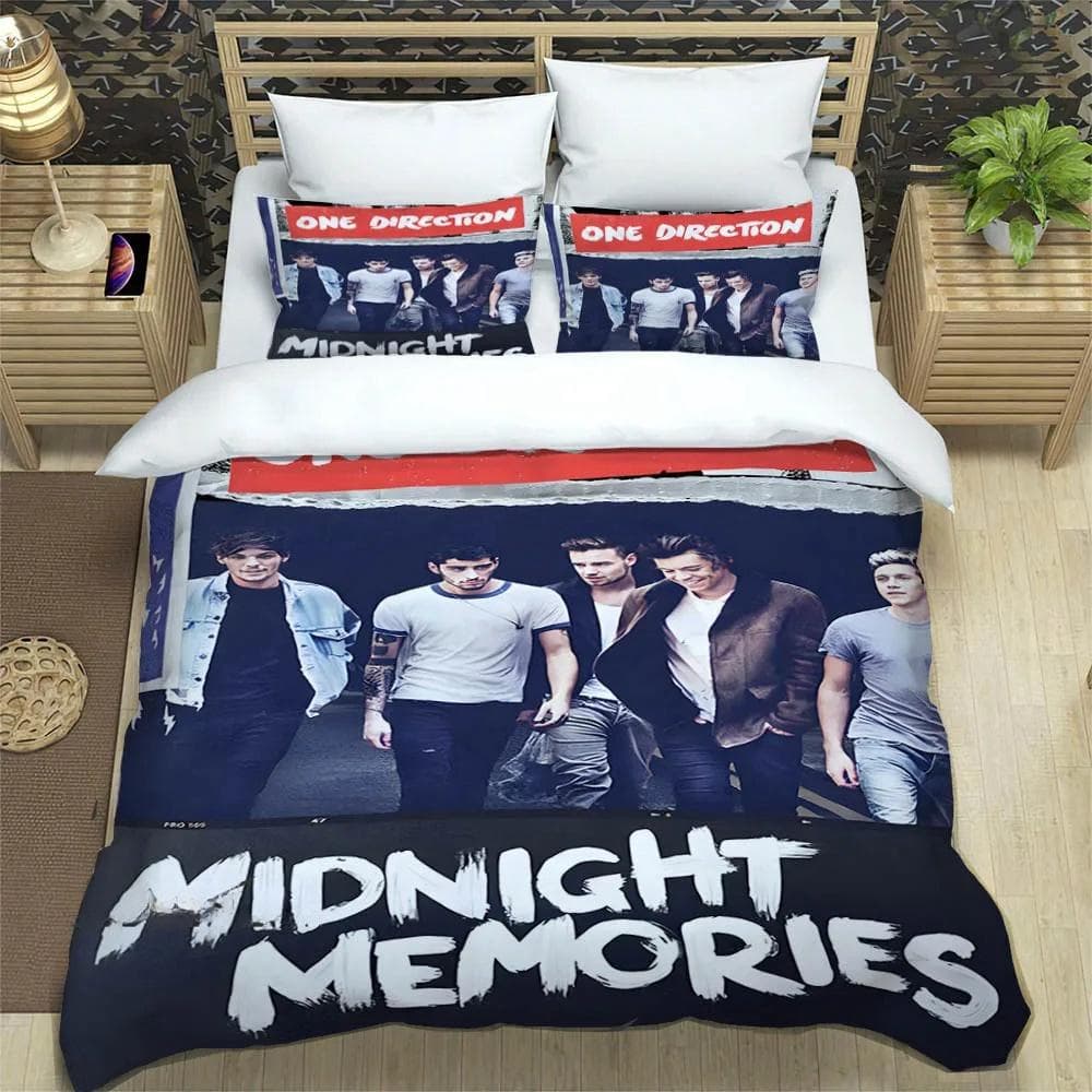 O-ONE Music Band Direction Bedding Set Single Twin Full Queen King Size Bed Set Adult Kid Bedroom Duvet cover Set Home Textile AU King(245x210cm)