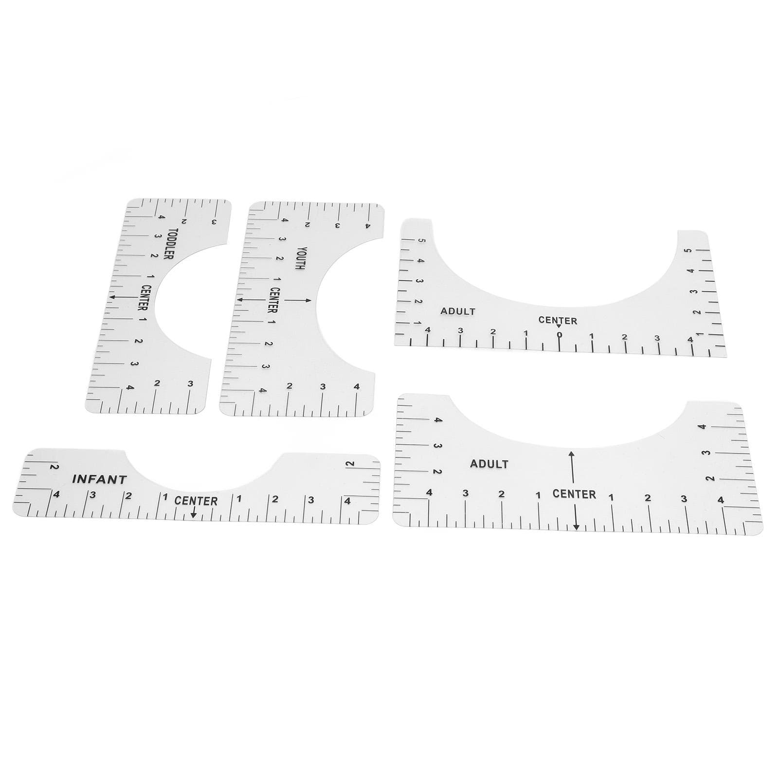 T Shirt Ruler Reusable PVC Shirt Guide Ruler Round Neck Alignment Ruler for Household Office