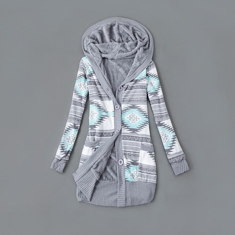 Winter Women Sweaters Casual Cardigan Sweater Knitting Long Fur Hooded Outwear Women Warm Thickened Coat S