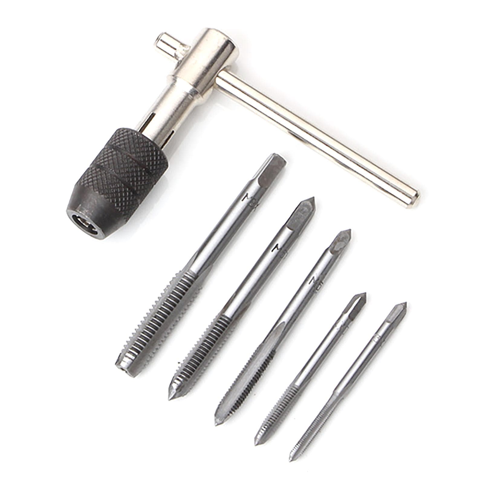 6Pcs T Type Tap Wrench Set T Handle HSS Hand Tool for Auto Mechanical Maintenance M3?8