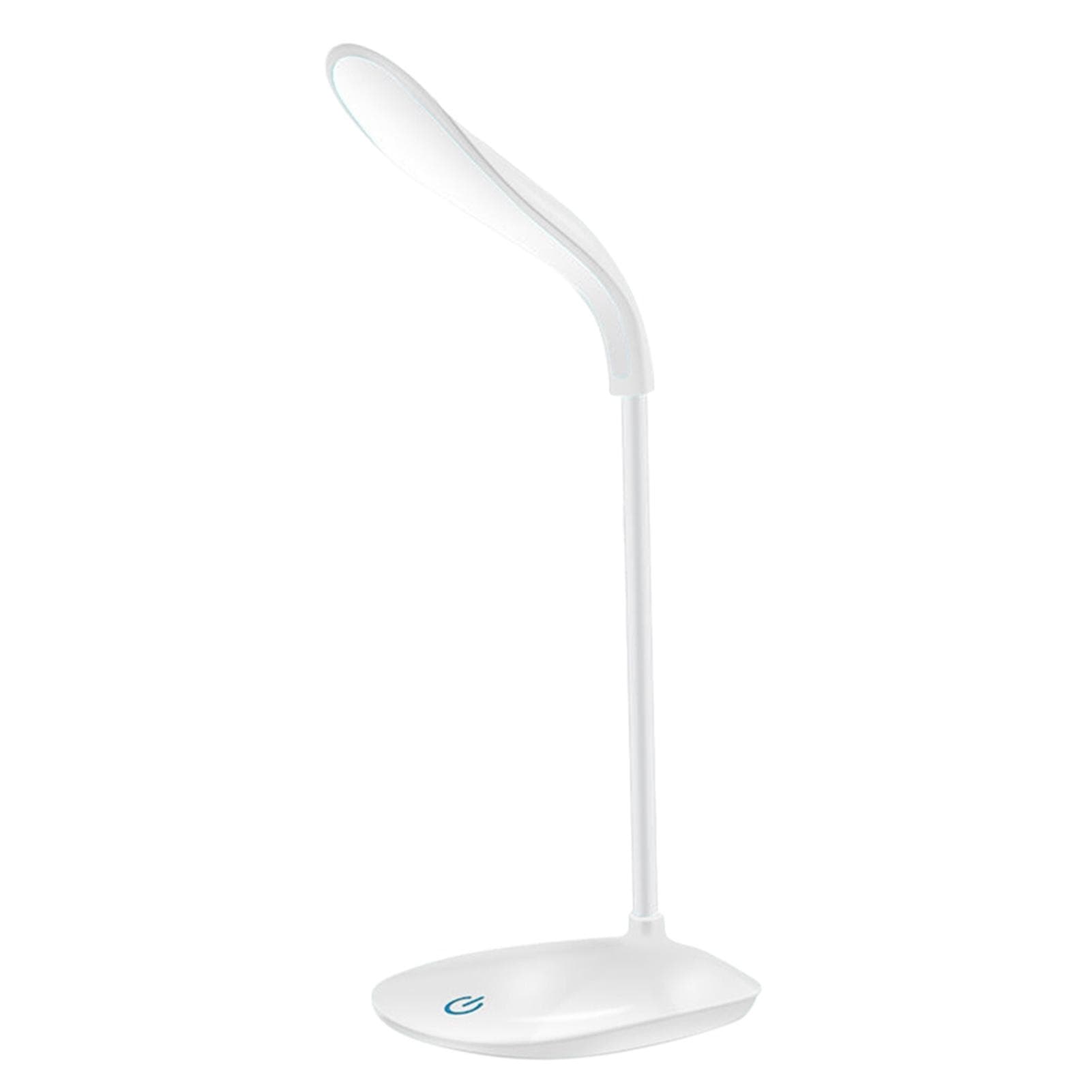 Rechargeable Led Desk Lamp Portable USB Charging & Plug-in 360 degrees Flexible Hose Reading Lamp Students white