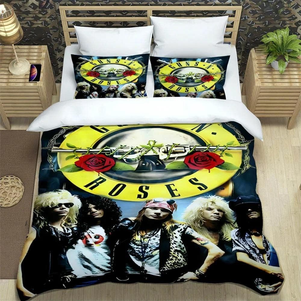 Rock Band Guns N' Roses Bedding Sets exquisite bed supplies set duvet cover bed comforter set bedding set luxury birthday gift EU Single 135x200cm