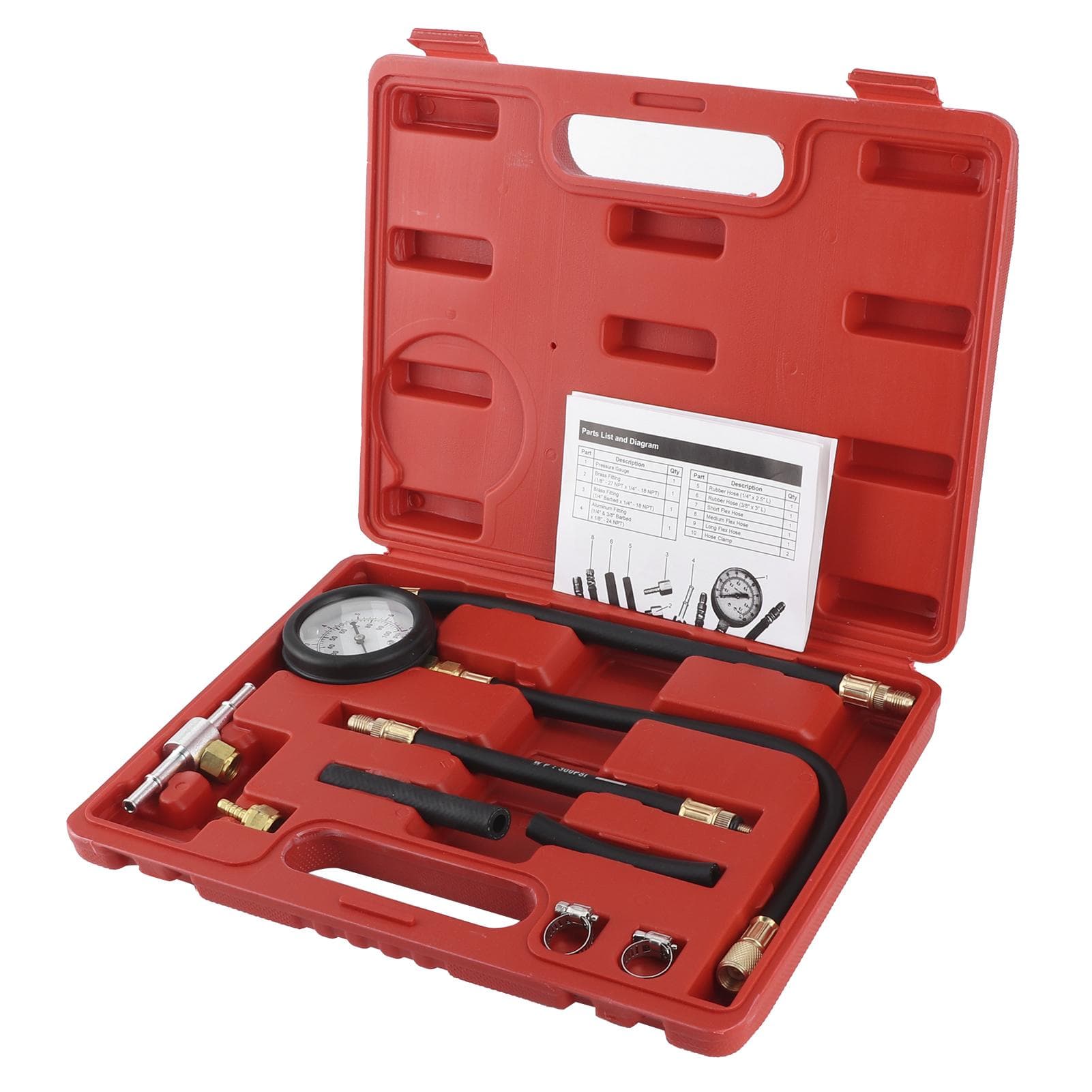 Fuel Injection Tester Pump Pressure Test Gauge Meter 0?100 PSI Only for Gasoline Engine