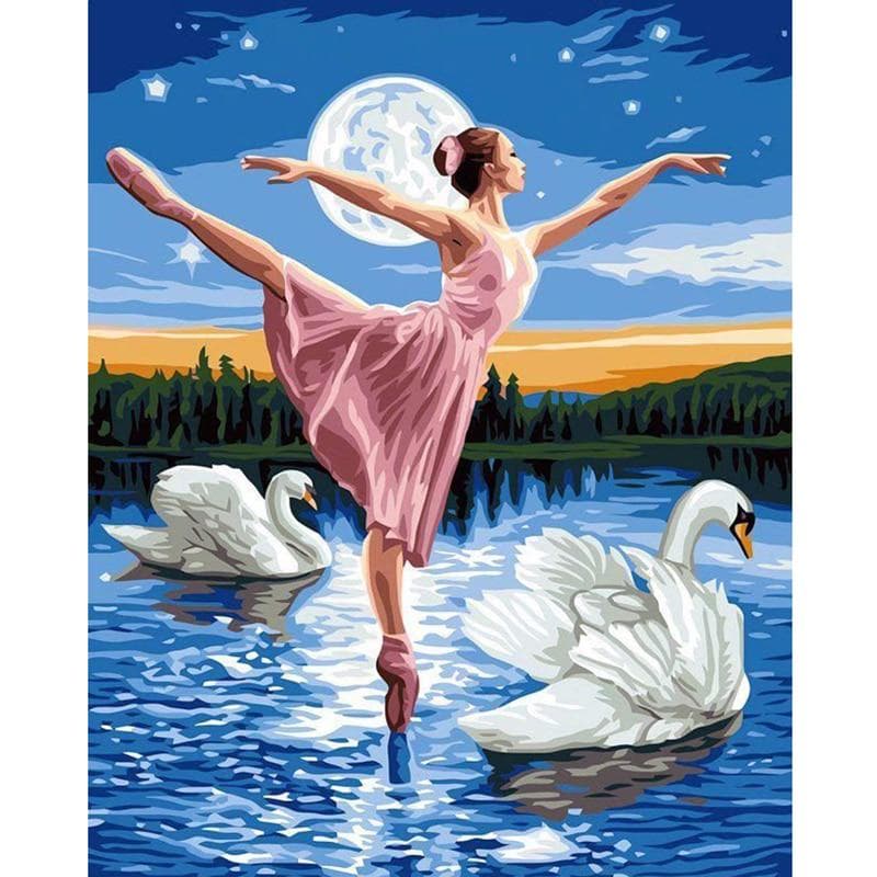 Diamond Painting Rhinestone Embroidery Full Drill Ballet Dancer Swan Dance Wall Arts Home Decoration 20X30CM