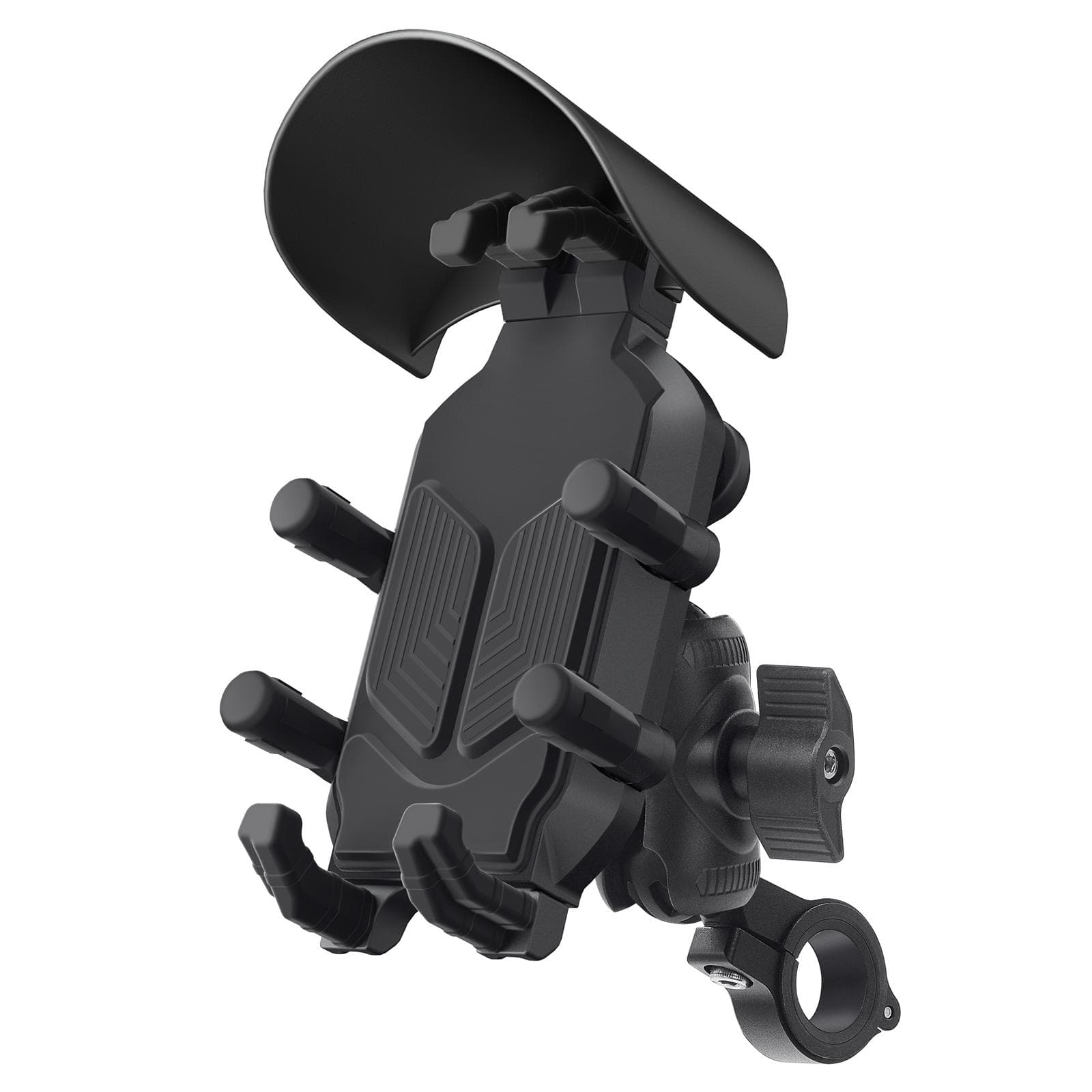 Motorcycle Phone Mount Holder with Vibration Dampener Anti-theft Motorcycle Cell Phone Holder 360 degrees Handlebar Mount black