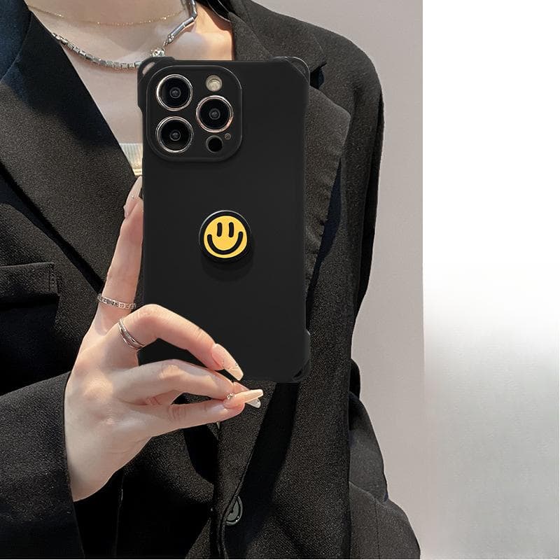 Applicable To 15 IPhone 14 Simple Smiley Figure 13pm Four Corner Lanyard 12 Soft Silicone Anti-fall iPhone XS Max