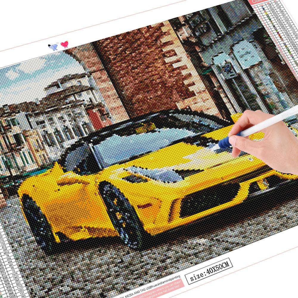 Full Drill 5D Diamond Painting Racing Car Landscape Embroidery Cross Stitch Home Decor Gift 20X30CM