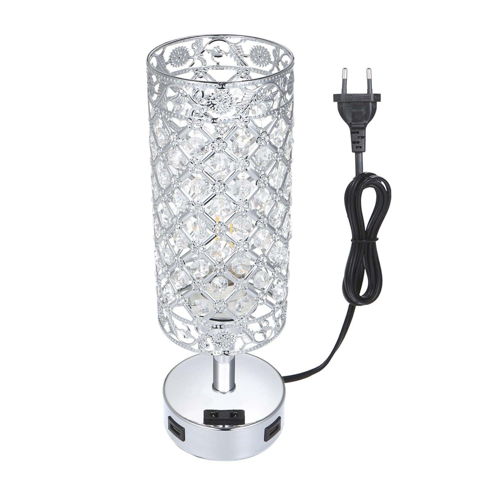 Tomshine Touching Control Bedside Table Lamp with Dual USB Charge Port & AC Socket 3-way Dimmable EU Plug