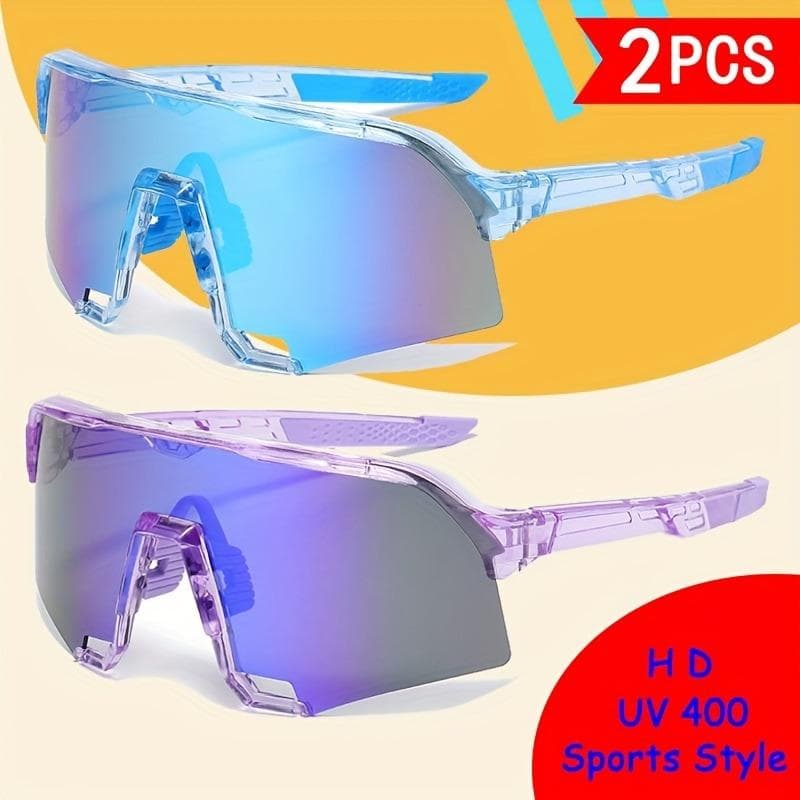 1PC Men Women Outdoor Cycling Sunscreen Sunglasses Large Frame Sports Style Integrated UV Protection Comfortable Wearing
