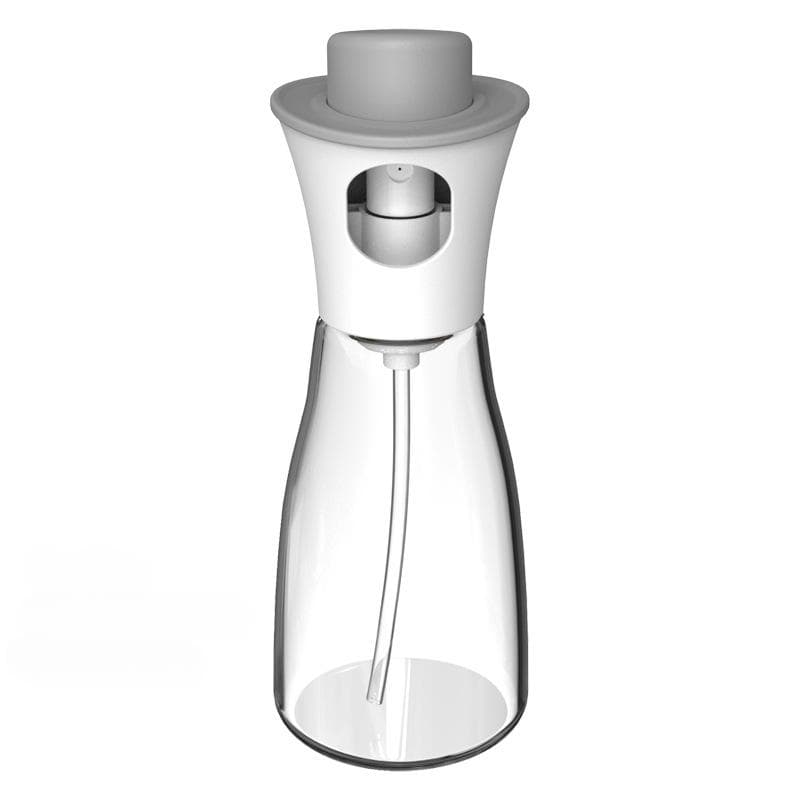 Press Type Spray Bottle, Seasoning Bottle, Dustproof, Oil Control Glass Oil Pot, Large Caliber, Cooking and Barbecue Spray Bottle card white
