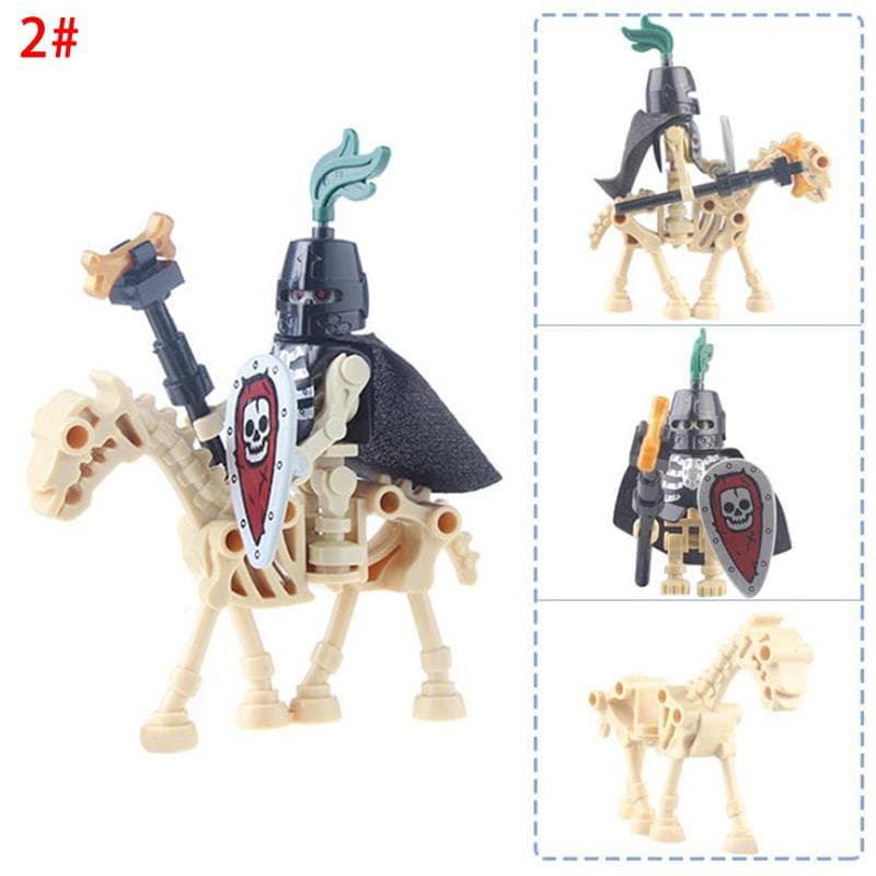 Halloween Skeleton Knight Character Building Block Soldier Horse Assembling Toy