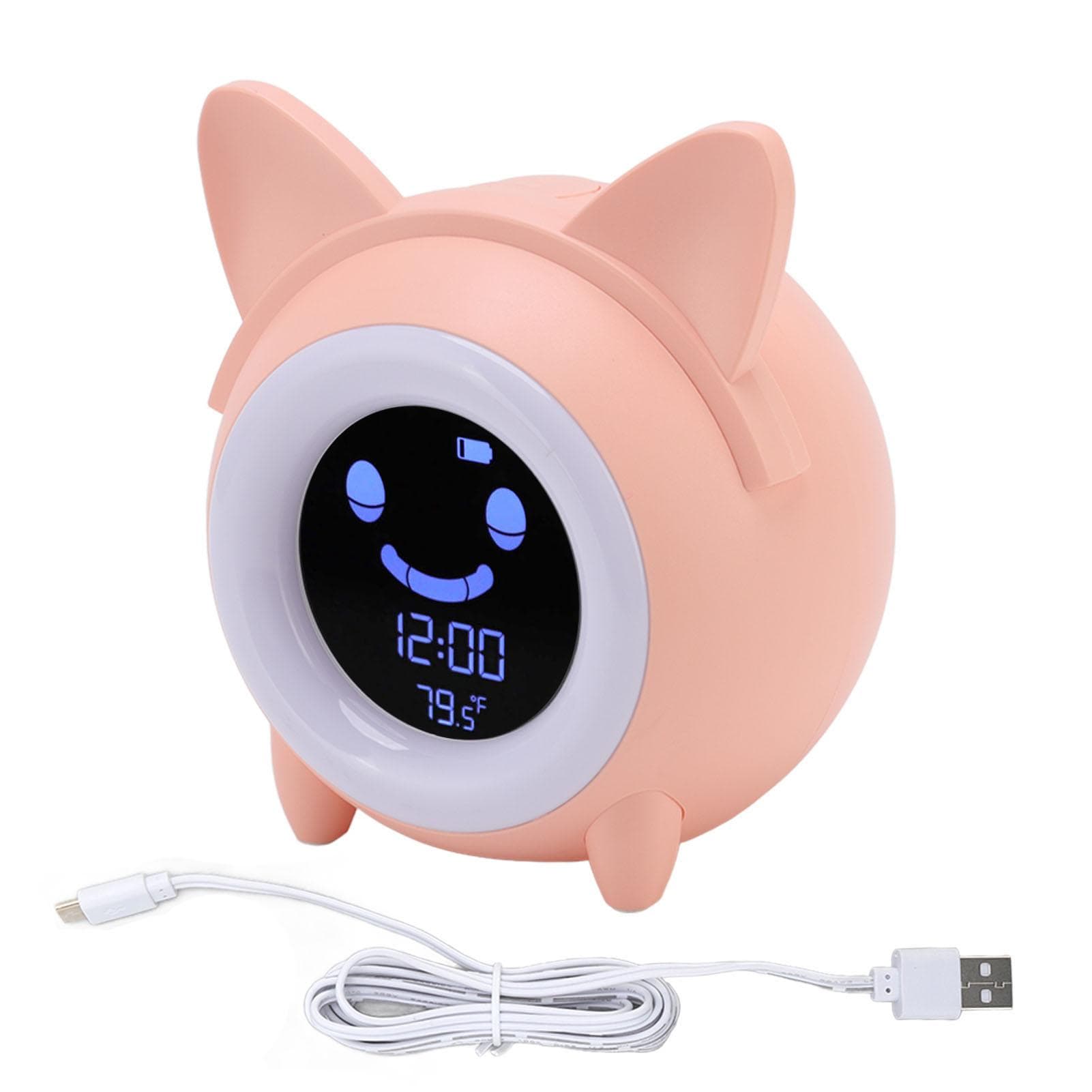 Cartoon Cat Mini Alarm Clock Innovative Snooze Function Fun Expressions Kids Alarm Clock with Night