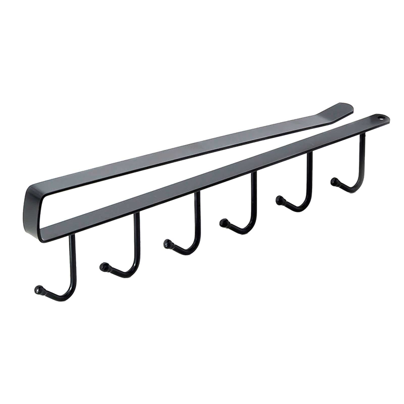 Under Cabinet Hook Multifunctional Rustproof Iron 6 Hooks Cabinet Storage Hanger for Bedroom black