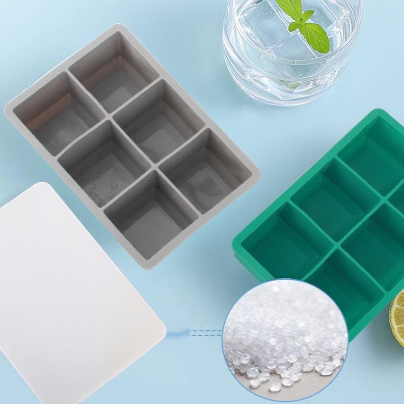 Ice cube mold square with lid small ice tray kitchen household ice box food grade silicone ice tray