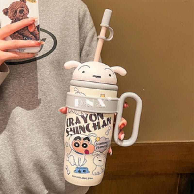 Snoopy New Doll Insulation Cup Creative Ice Bar Cup Portable Handle Outdoor Sports Water Cup Men and Women Students Cup 800ml white