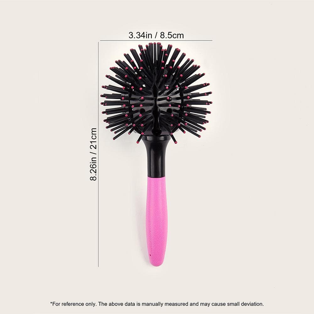 3D Round Hair Brushes Comb 360° Round Styling Hair Brush Detangling Hairbrush Salon Spherical Ball Brush for Thick Curly Hair