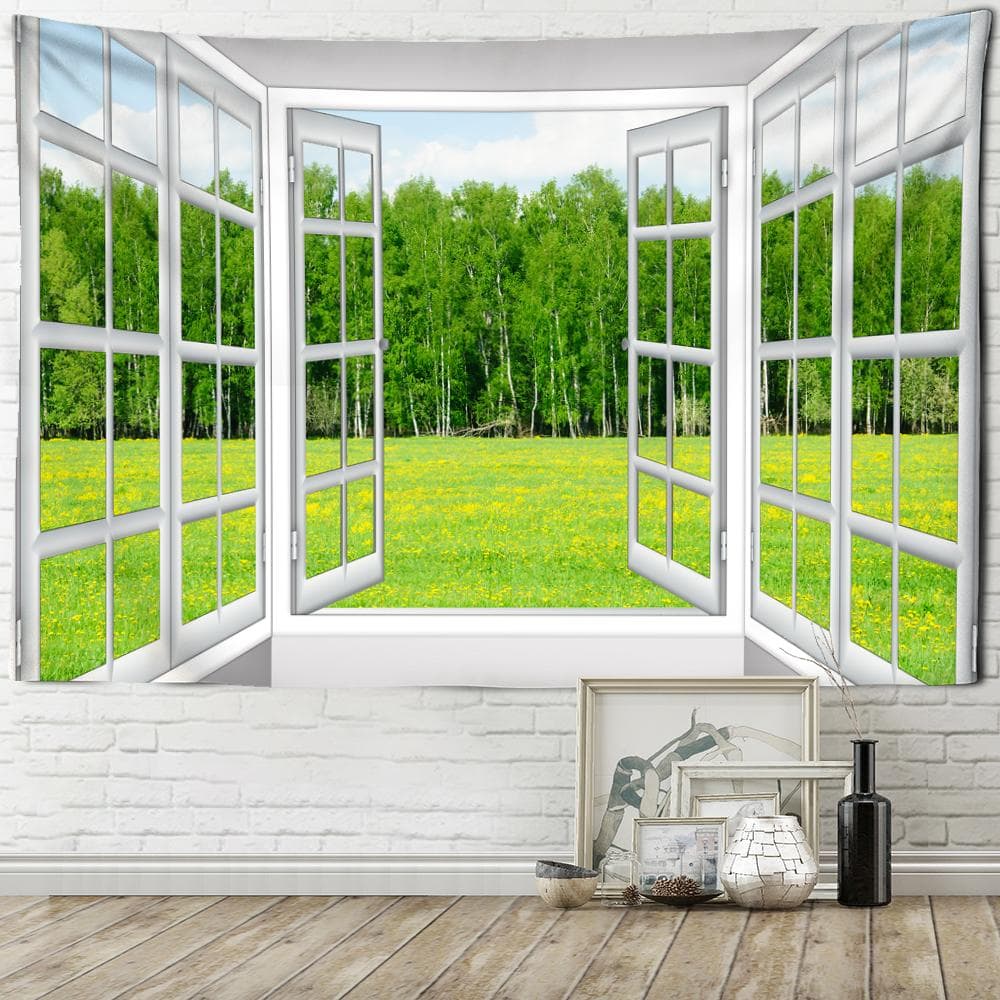 Seaside Scenery Tapestry Wall Hanging Bohemian Art Living Room Window Painting Simple Nordic Home Decor 200x150cm
