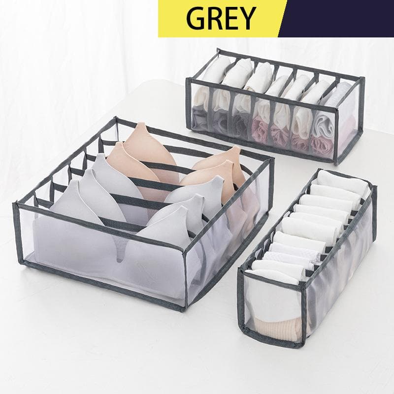3PCs/set Underwear Drawer Organizer Storage Box Foldable Closet Organizers Drawer Divider Storage Boxes for Underpants Socks Bra