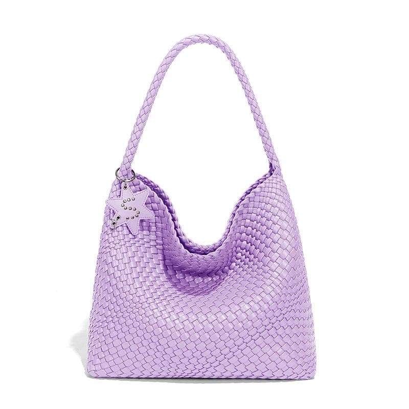 European and American Hand-woven Women's Bags with Large Capacity for Commuting, Shoulder and Underarm Bags, and A Laid-back Casual Tote Bag