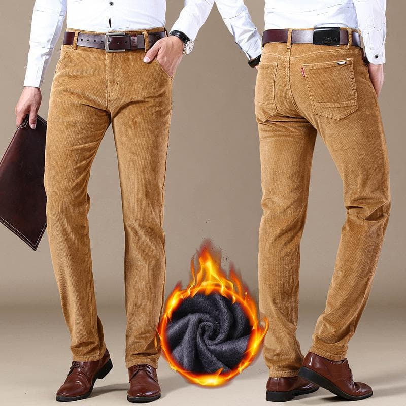Men's Fashion Thick Corduroy Casual Trousers Winter Autumn Stretch Trousers Men's Brand Casual Trousers Tide 38