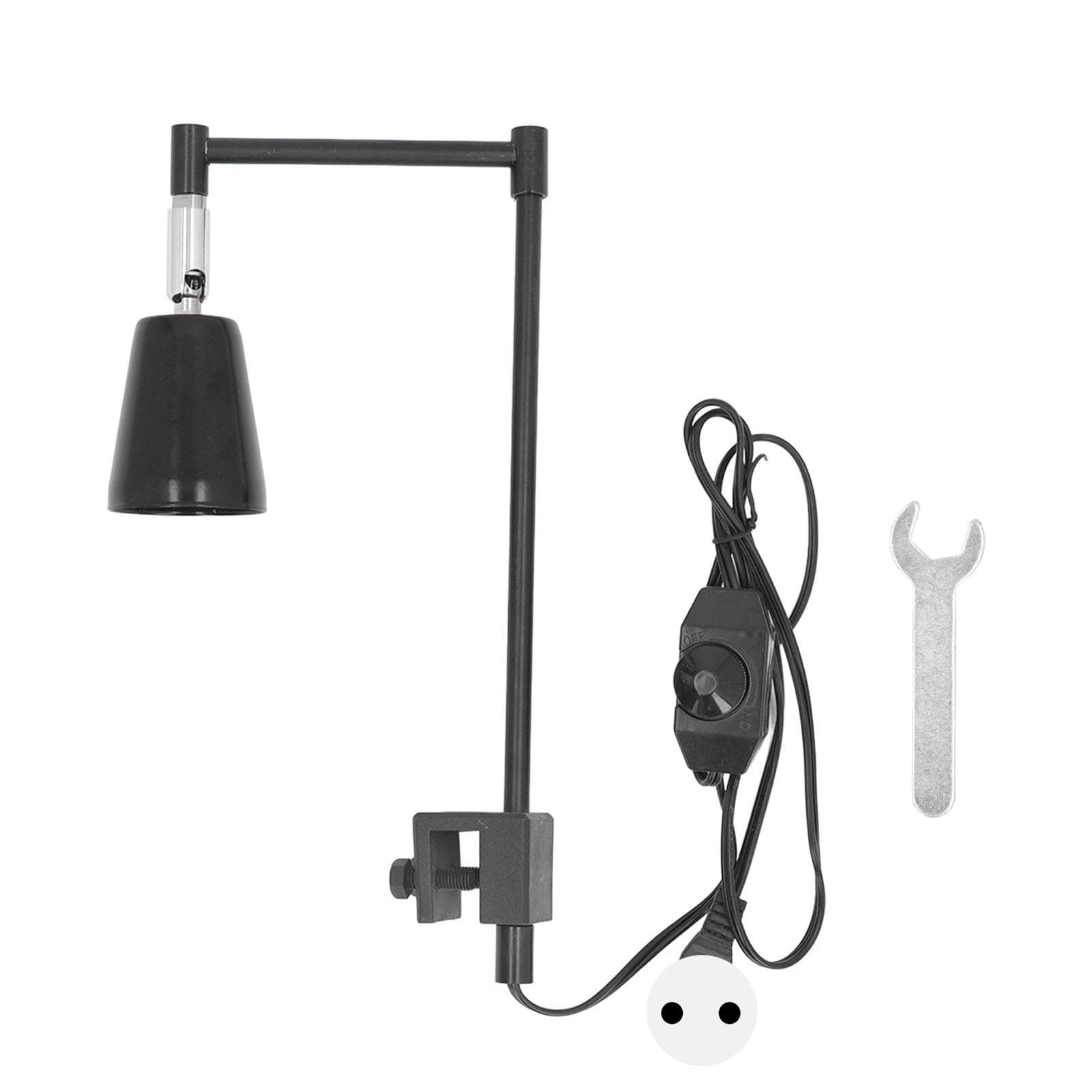 Reptile Lamp Stand Adjustable Multi Angle Rotation Clip Reptile Heat Lamp Holder with Switch for