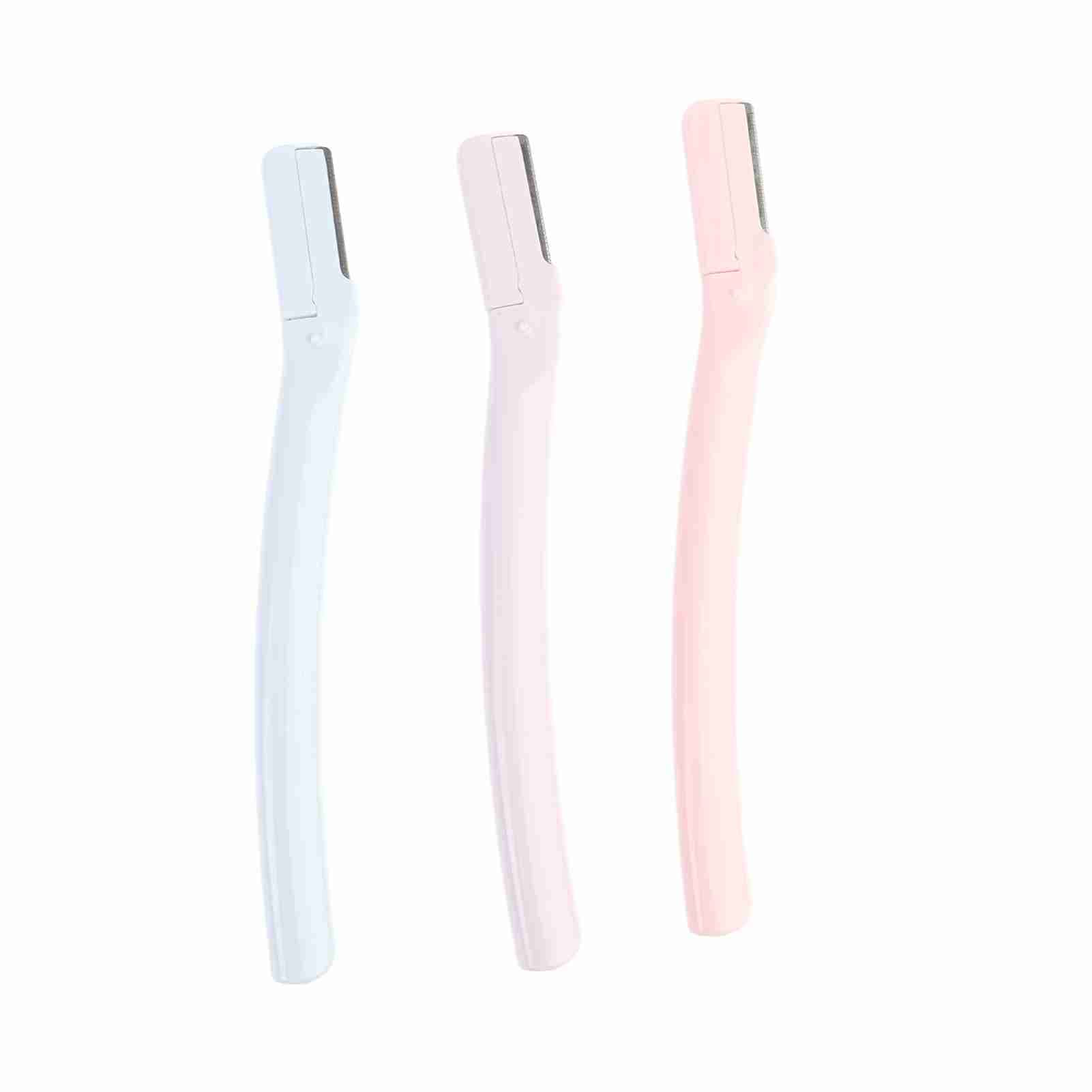 3 PCS Eyebrow Knife and Face Trimmer Stainless Steel Curved Eyebrow Hair Trimmer for Women and Men