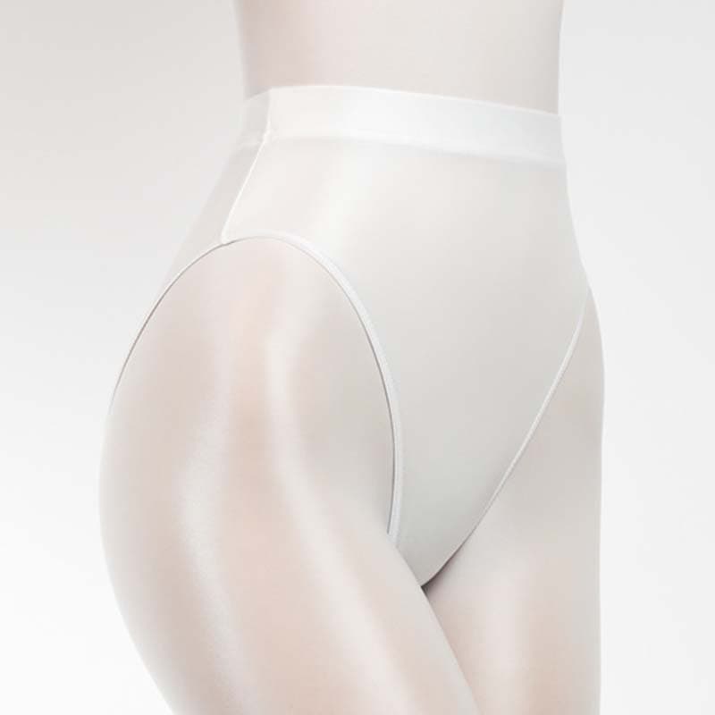 1PC Wet Look Thin Panties Satin Glossy Lingerie G-string Thong Breathable Hipster Shiny Underwear XL white