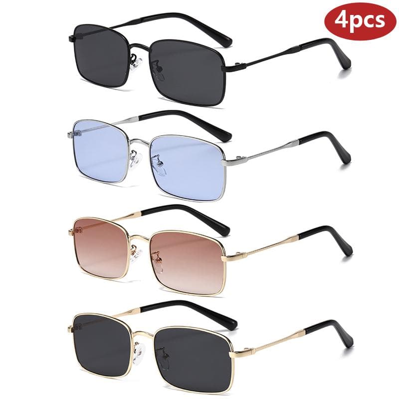 1/4pcs Fashion Square Metal Sunglasses UV400 UV Resistant Personalized Men Women Outdoor Sports Luxury Eyeglass