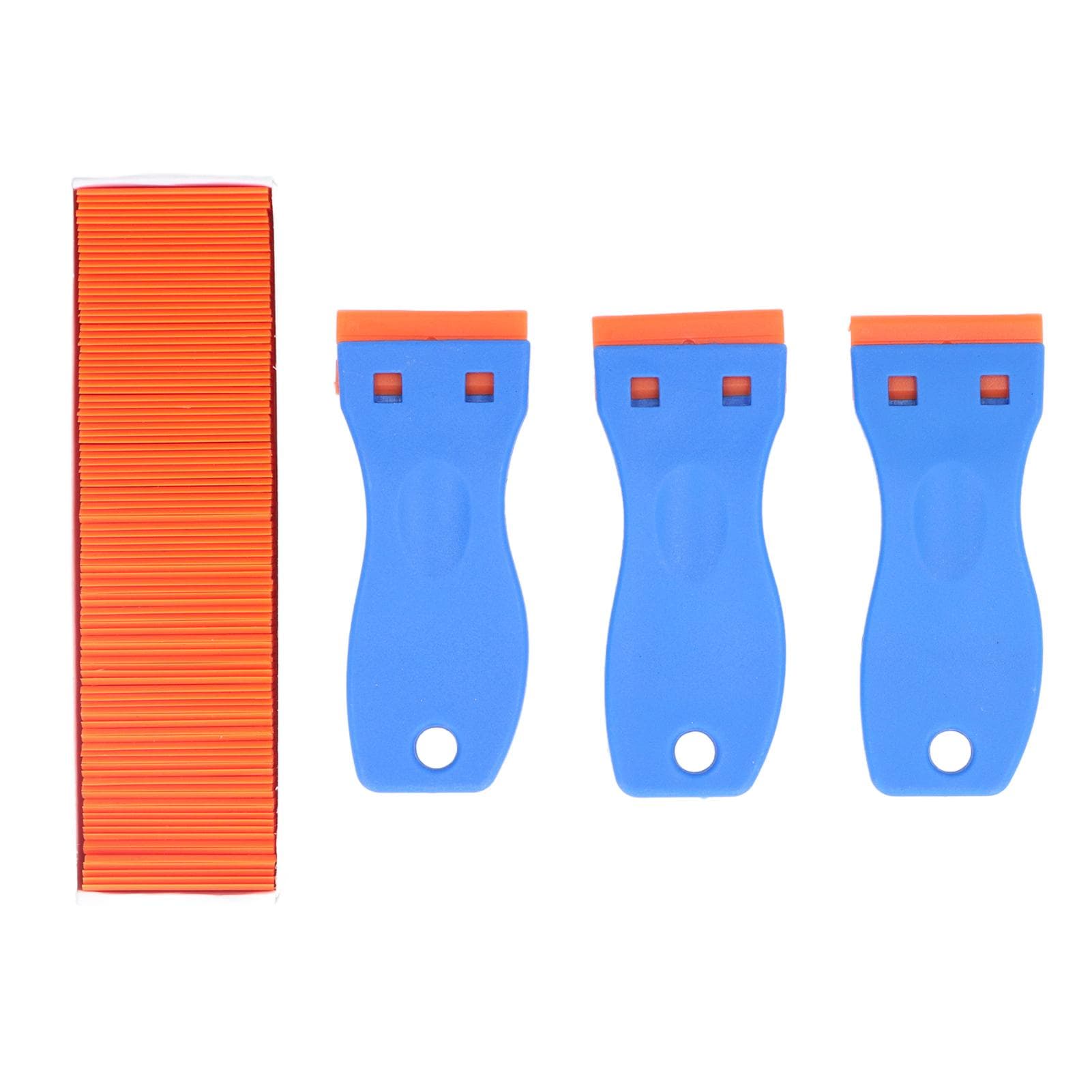 103Pcs Razor Blade Scraper Tool Decal Sticker Paint Remover for Auto Window Glass with Handle