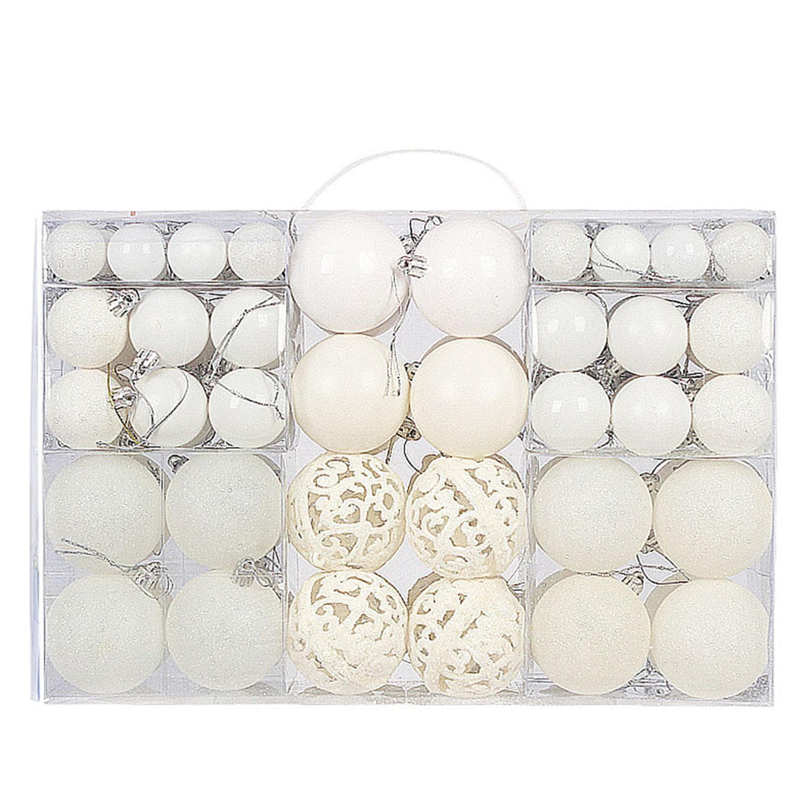 100pcs Xmas Ball Ornaments Xmas Tree Decorations Hanging Balls for Xmas Tree Decorations Holiday white