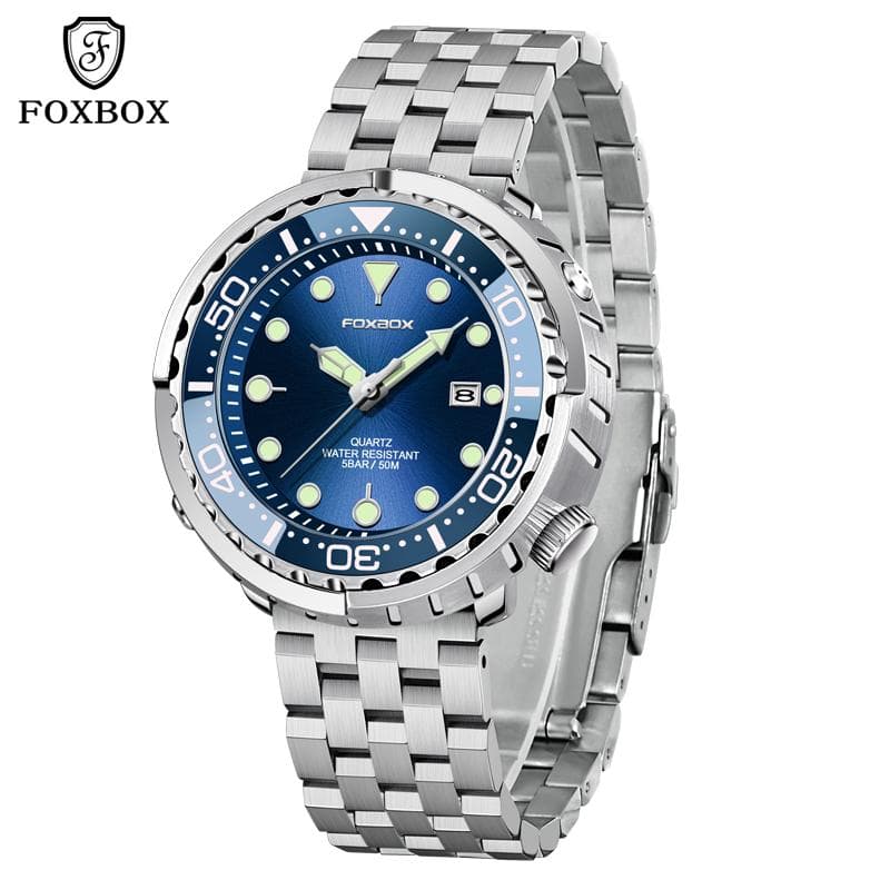 LIGE Men Watches 50M Waterproof Top Brand Luxury Business Fashion Man Quartz Wristwatch Sport Luminous Date Clocks Watch For Men blue/silver