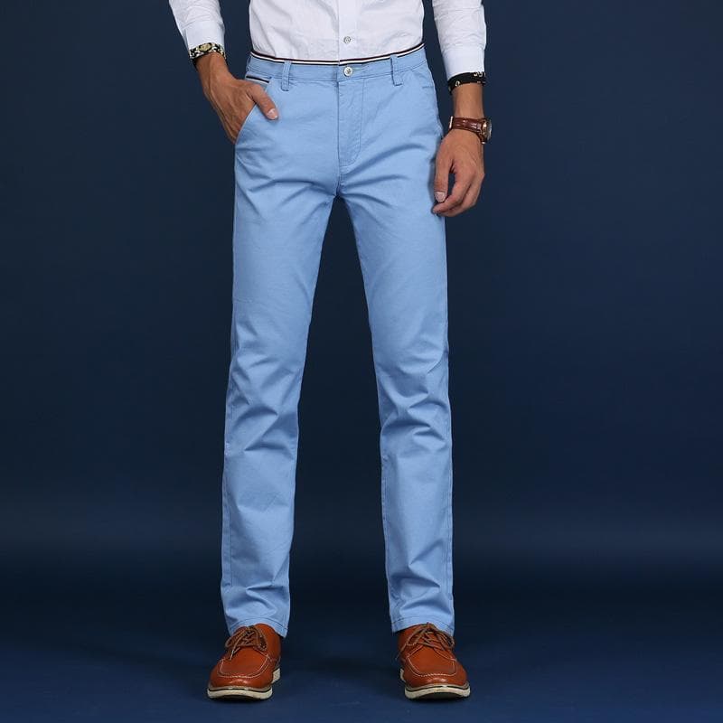Men's Trousers Casual Business Uniforms Fashion Straight Pants 34 sky blue