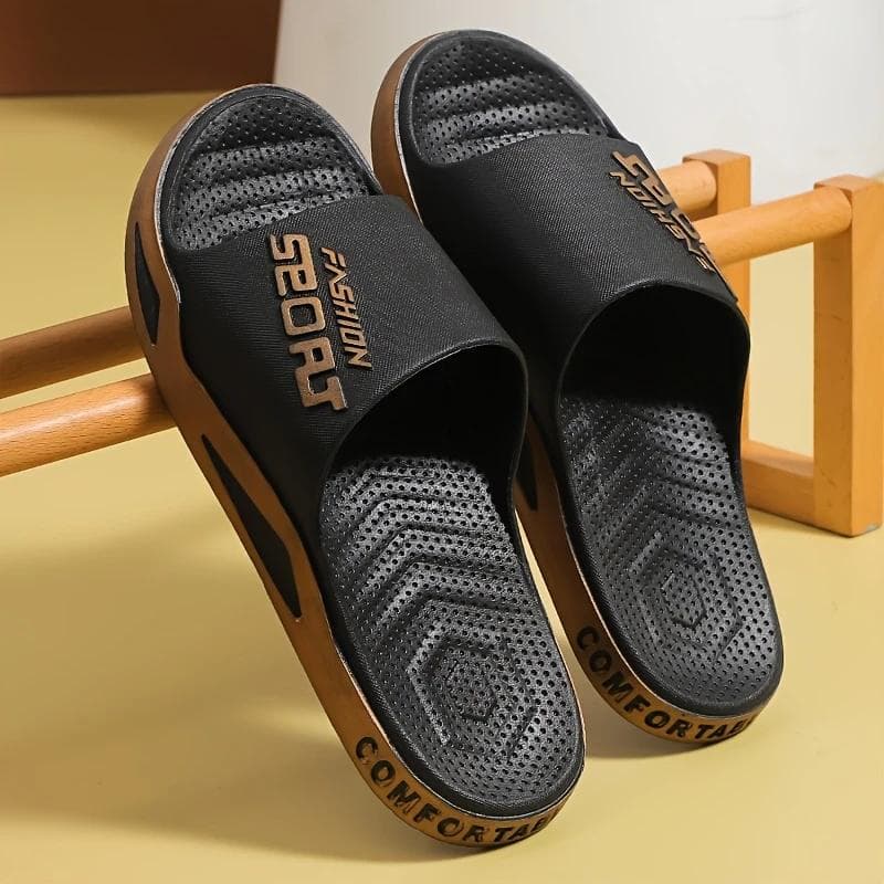 Men's Fashion Slippers Non-slip and Deodorant Summer Beach Sandals 36-37 gold
