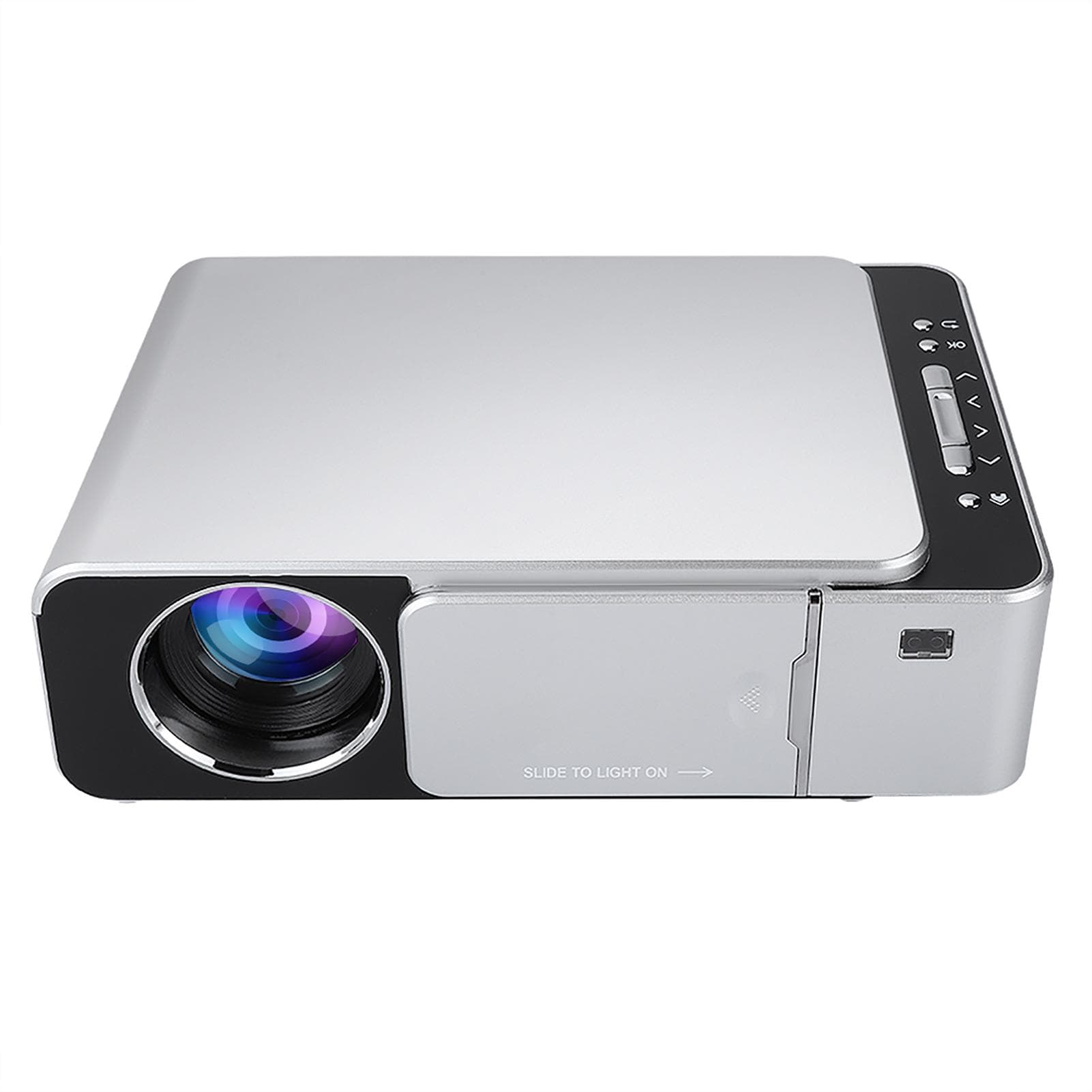 Portable HD WiFi Mirroring Screen Silver LED Projector 1080P Remote Control UK Plug