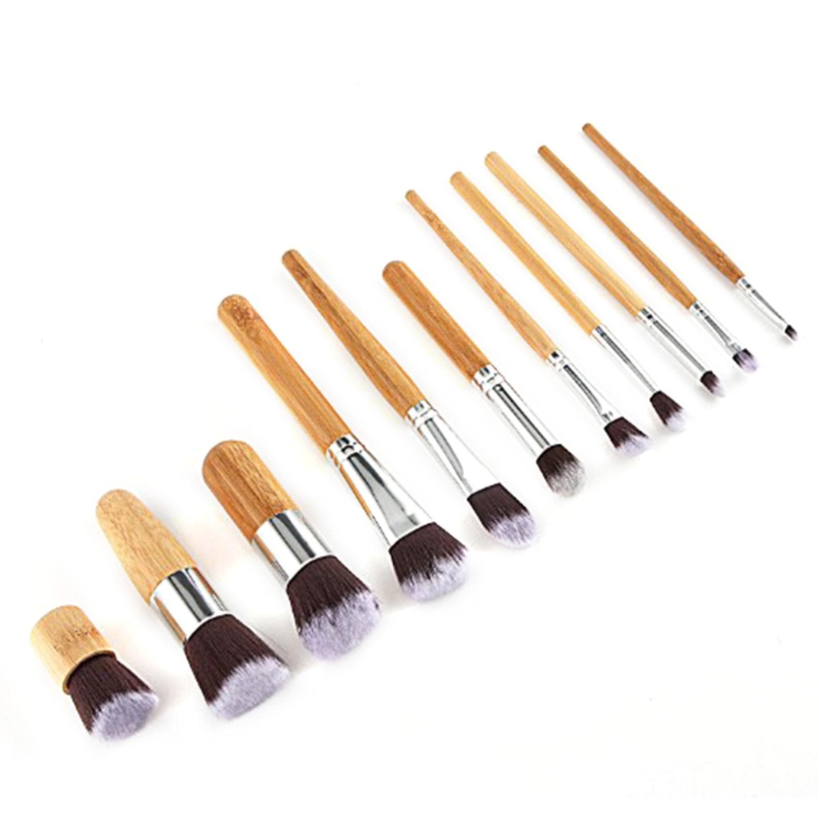 11Pcs Cosmetic Brushes Bamboo Handle Makeup Brush Set Professional Face Beauty Tools