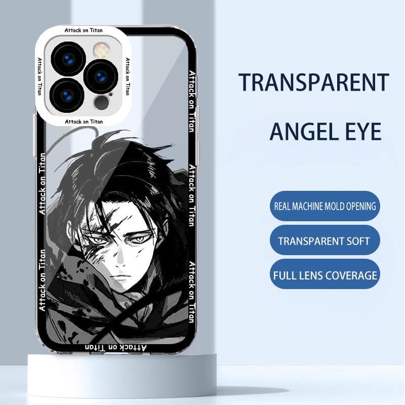 Attack on Titan Anime Transparent Case for Apple 6/7/8 Plus, 12, 13, 14, XS iPhone 15 Pro