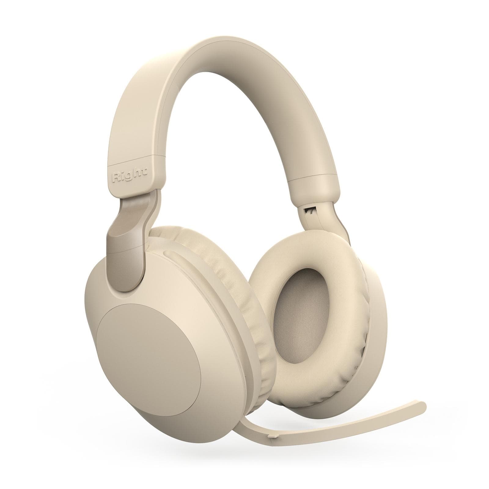 Wireless BT5.3 Headphones Over Ear Gaming Headset with Rotatable Microphone Call Center Headphone beige