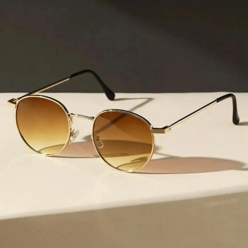 Vintage Metal Round Sunglasses Women Fashion Retro Small Sun Glasses Female Brand Classic Travel Lunette De Soleil Femme